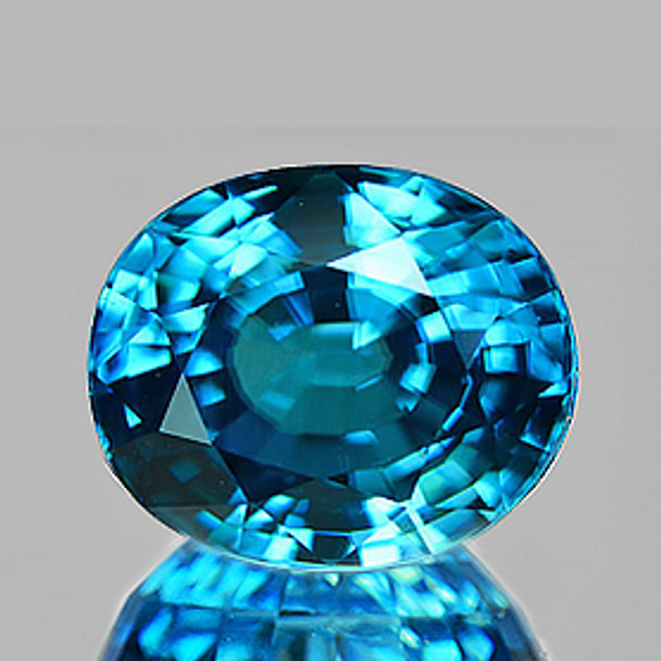 7x6 mm Oval 1.95cts Natural Brilliant Intense Electric Blue Zircon [Flawless-VVS]