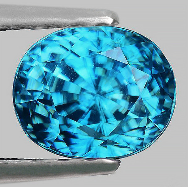 7x6 mm Oval 1.93cts Natural Brilliant Intense Blue Zircon [Flawless-VVS]