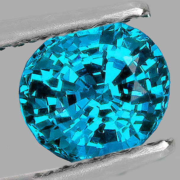 7x6 mm Oval 2.38cts Natural Brilliant Electric Blue Zircon [Flawless-VVS]