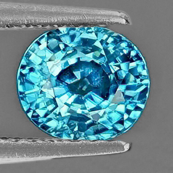 7.5x6.5 mm Oval 3.12cts Natural Brilliant Intense Blue Zircon [Flawless-VVS]