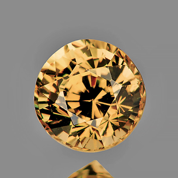 5.50 mm Round 1.15ct AAA Fire Luster Natural Intense Golden Zircon [Flawless-VVS]