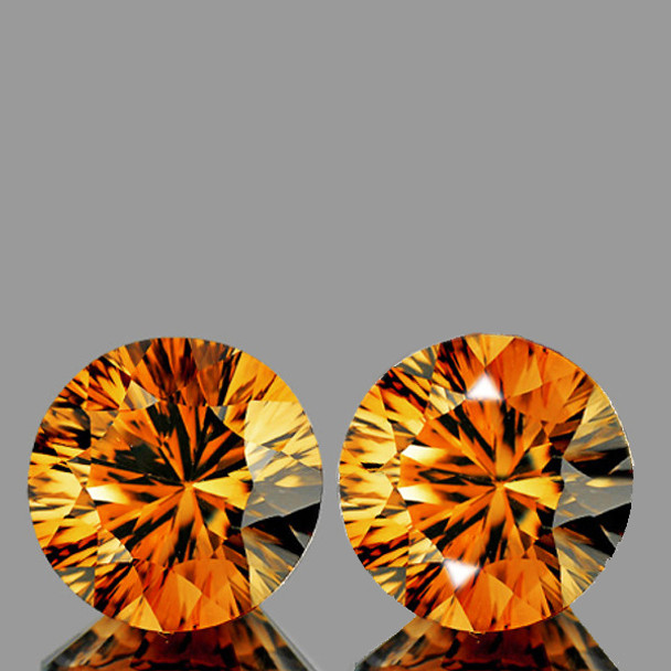 5.70 mm Round Diamond Cut 2 pcs Dazzling Luster Natural Imperial Yellow Zircon [Flawless-VVS]