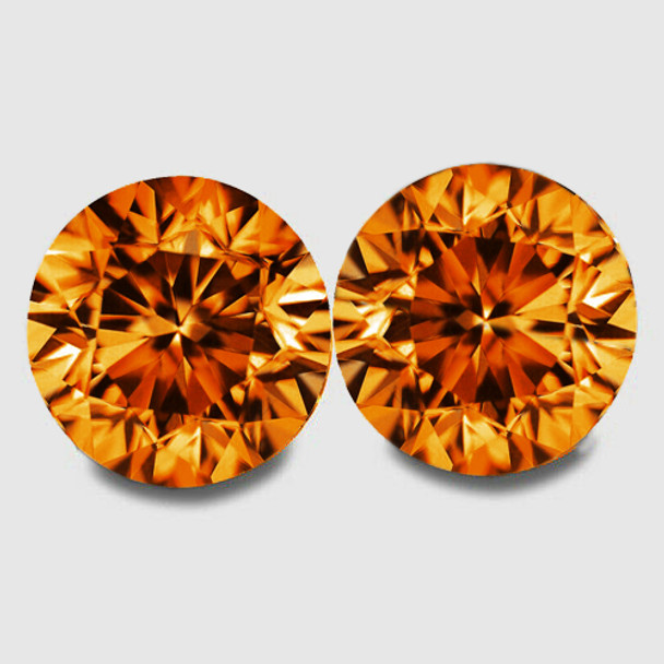 5.80 mm Round Diamond Cut 2pcs Natural Brilliant Imperial Yellow Zircon [Flawless-VVS]-AAA Grade