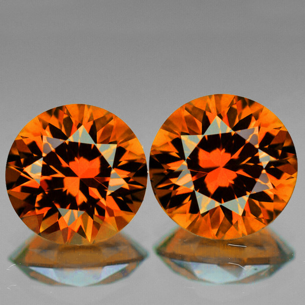 5.80 mm Round 2pcs AAA Fire Luster Natural AAA Orange Zircon [Flawless-VVS]-AAA Grade