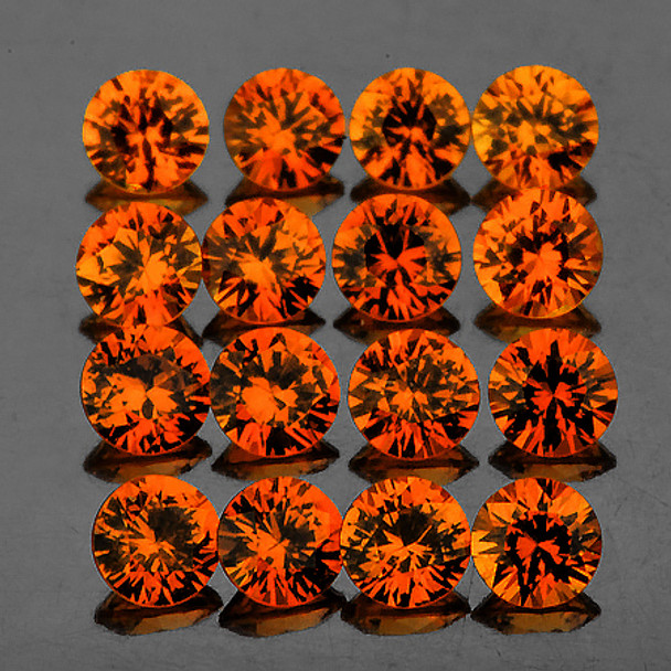 2.40 mm Round 16 pieces AAA Luster Natural Mandarin Orange Spessartine Garnet [Flawless-VVS]