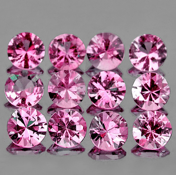 2.50 mm Round 12 pieces Machine Cut Natural Sakura Pink Mahenge Spinel [Flawless-VVS]-Rare