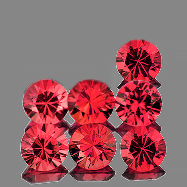 2.80 mm Round 7 pieces Machine Cut Natural Top Pink Red Mahenge Spinel [Flawless-VVS]