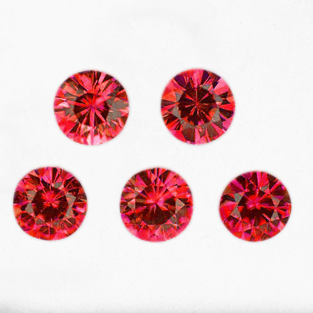 2.70 mm Round 5 pieces Machine Cut Natural Top Orange Red Mahenge Spinel [Flawless-VVS]