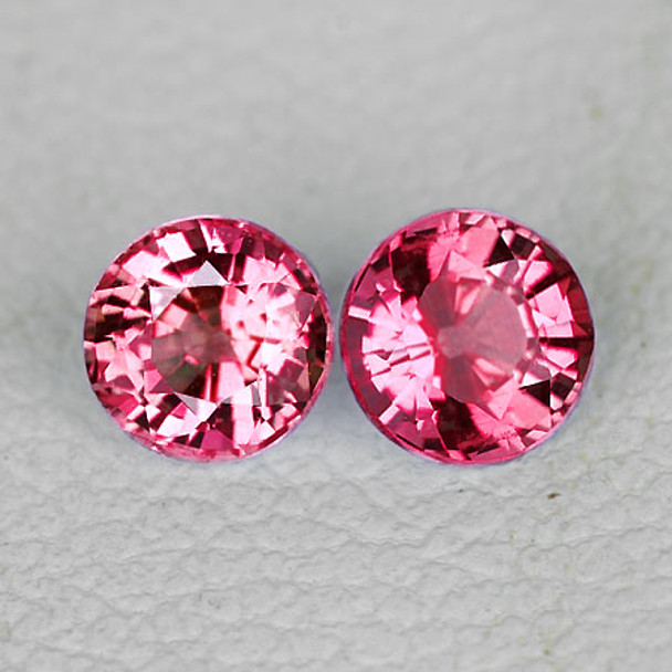 3.80 mm Round 2pcs Sparkling Natural Top Sweet Pink Red Mogok Spinel [Flawless-VVS]