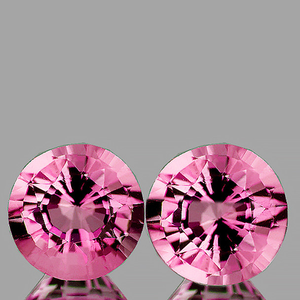 3.80 mm Round 2pcs Sparkling Natural Intense Pink Mogok Spinel [Flawless-VVS]