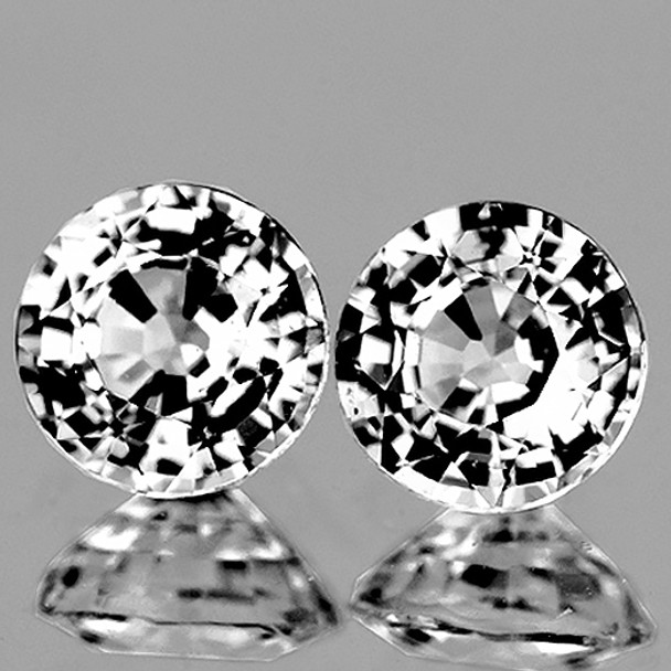 3.70 mm Round 2pcs Sparkling Natural Colorless Mogok Spinel [Flawless-VVS]