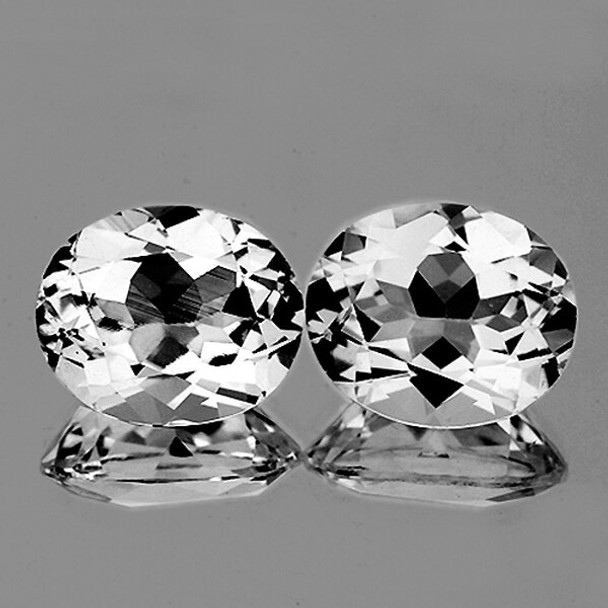 11x9 MM OVAL 2 PIECES NATURAL BRILLIANT FIRE LUSTER WHITE TOPAZ [FLAWLESS-VVS1]