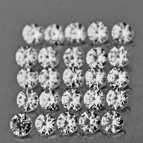 1.50 mm Round Machine Cut 50 pieces Natural Top Diamond White Zircon [Flawless-VVS]