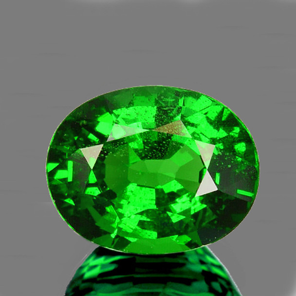 6.5x5 mm Oval 0.90ct AAA Fire Natural Intense Chrome Green Tsavorite Garnet [SI]