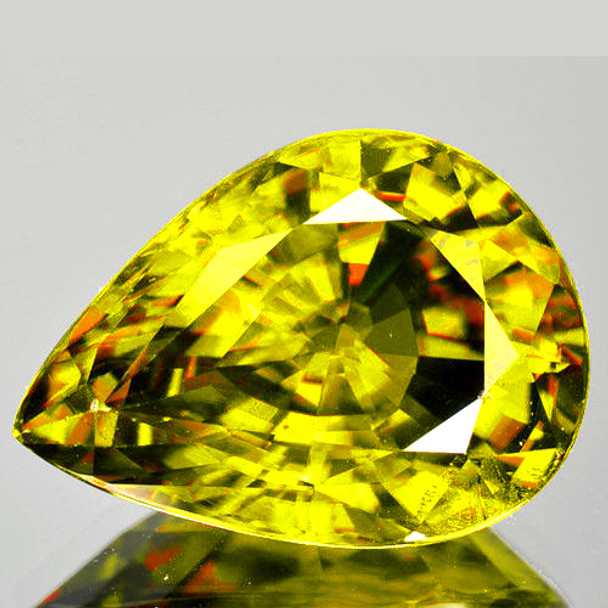 7.5x5.5 mm Pear 1.15ct Superb Luster Natural Intense Yellow Mali Garnet [Flawless-VVS]-Top Grade