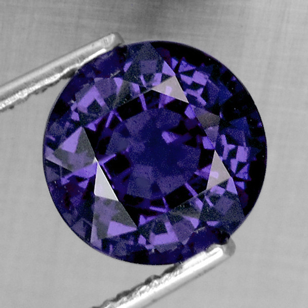 4.50 mm Round 0.43ct Brilliant Natural Intense Violet Blue Sapphire [Flawless-VVS]