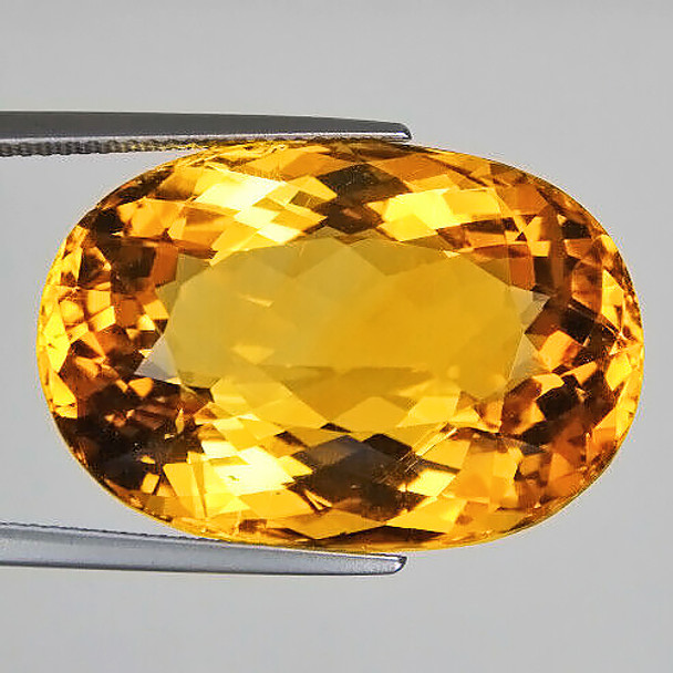 28.5x18.5 mm Oval 36.24cts AAA Fire Natural Golden Orange Citrine [Flawless-VVS]