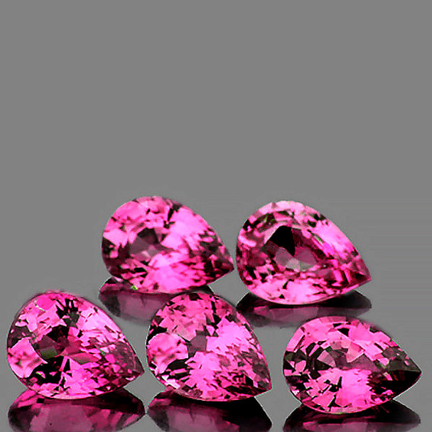 4.5x3.5 mm Pear 5 pcs AAA Luster Natural Intense Pink Sapphire [Flawless-VVS]