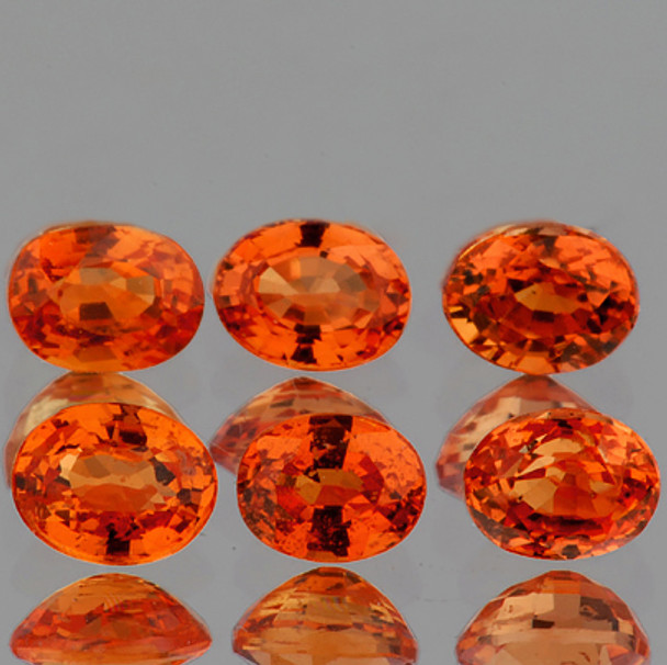 4x3 mm Oval 6 pcs AAA Luster Natural Orange Sapphire [Flawless-VVS]