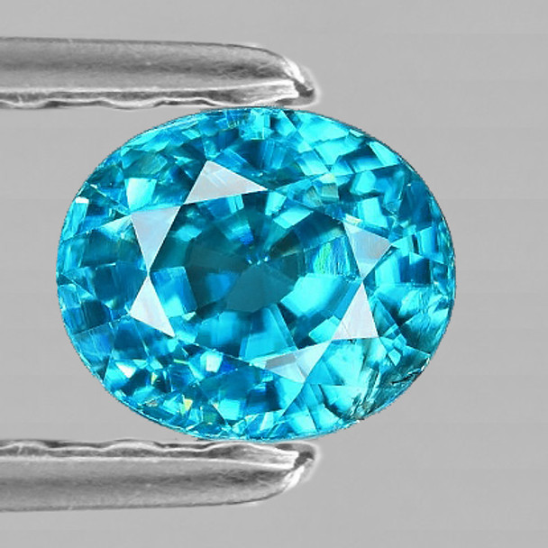 7x6 mm Oval 1.90ct Natural Brilliant Seafoam Blue Zircon [Flawless-VVS]