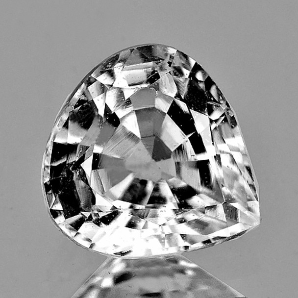 4.50 mm Pear 1 piece AAA Fire Luster Natural White Sapphire [Flawless-VVS]