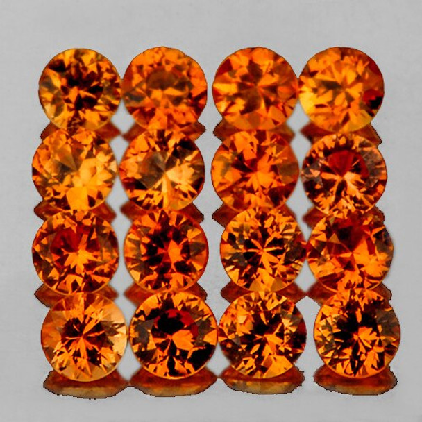 2.20 mm ROUND 16 PIECES NATURAL GOLDEN ORANGE SAPPHIRE [IF-VVS]