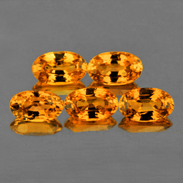 5x3 mm Oval 5pcs AAA Fire Natural Intense Yellow Sapphire [Flawless-VVS]