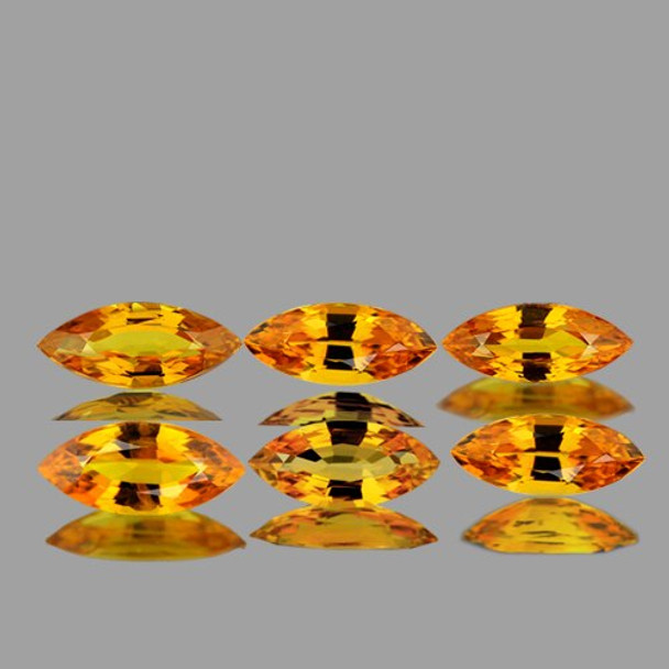 5x2.5 mm MARQUISE 6 PIECES NATURAL GOLDEN YELLOW SAPPHIRE [FLAWLESS-VVS]