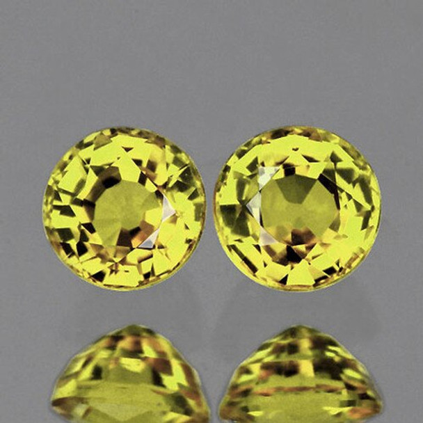 4.30 mm Round 2 pcs Machine Step Cut Superb Brilliancy Natural Canary Yellow Sapphire [IF-VVS]-AAA Grade
