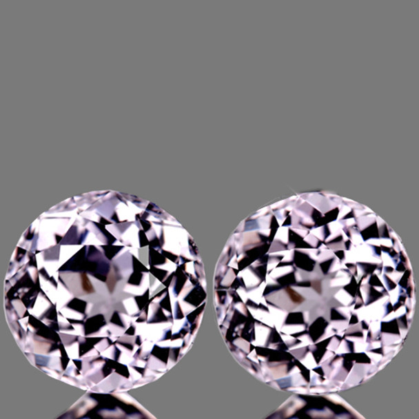 7.00 mm Round 2pcs Sparkling Luster Natural Sweet Pink Kunzite [Flawless-VVS]