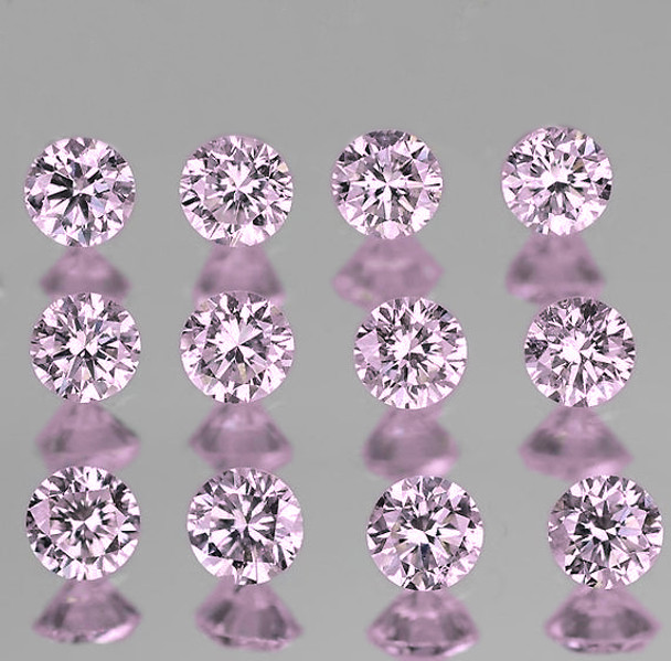 2.50 mm Round Machine Cut 12 pcs AAA Fire Luster Natural Soft Pink Sapphire [Flawless-VVS]