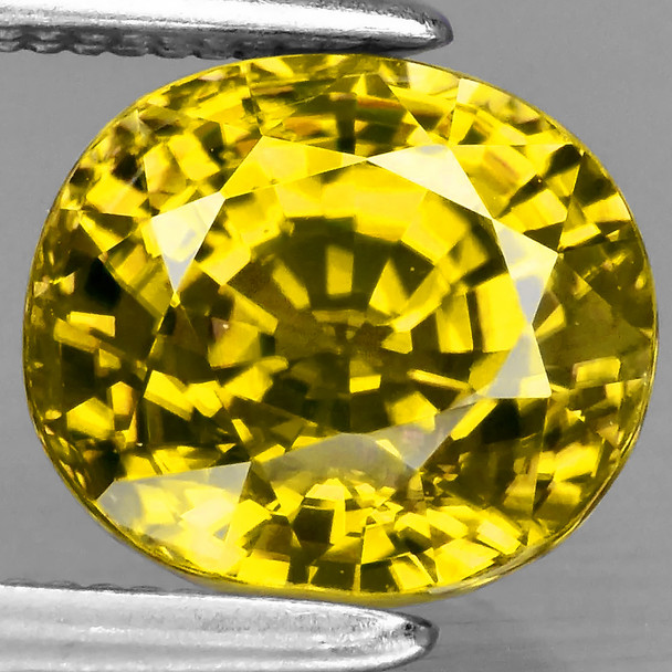 6.5x5.5 mm Oval {1.08ct} Fire Luster Natural Top Intense Yellow Mali Garnet [Flawless-VVS]