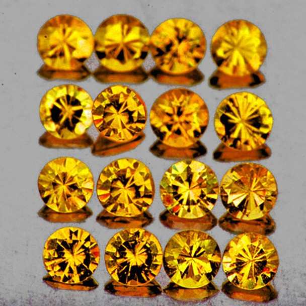 2.10 mm ROUND 20 PIECES NATURAL INTENSE YELLOW SAPPHIRE [FLAWLESS-VVS1]