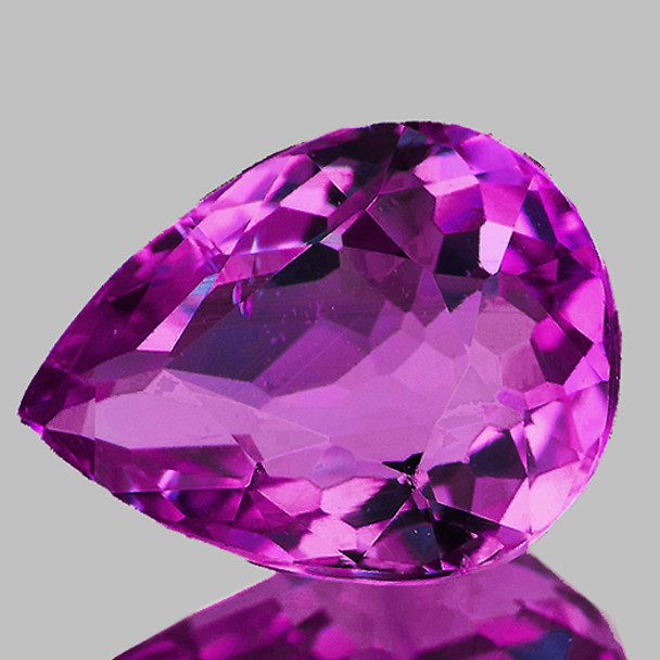7.5x6 mm Pear {1.0ct} Fire Luster Natural SriLanka Intense Pink Purple Sapphire [Flawless-VVS] {Top Grade} Free Certificate