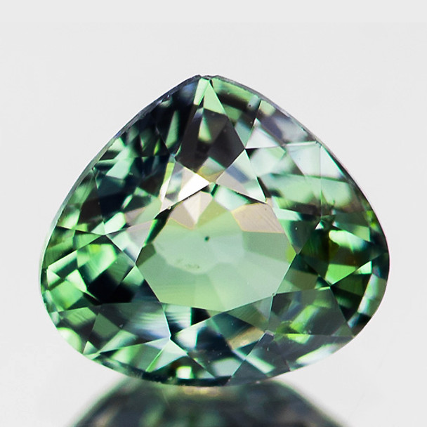 6.50 mm Pear {1.10ct} Brilliant Natural Unheated Green Sapphire [Flawless-VVS]-AAA Grade