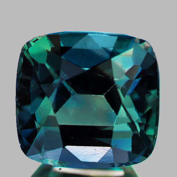 6.00 mm Cushion {1.32ct} Brilliant Natural Unheated Teal Green Blue Sapphire [Flawless-VVS]-AAA Grade Free Certificate