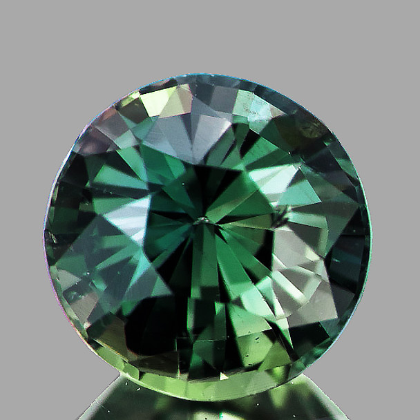 5.80 mm Round {0.94ct} Brilliant Natural Unheated Teal Blue Green Sapphire [Flawless-VVS]-AAA Grade