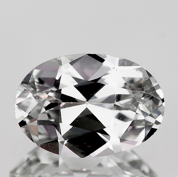 8x5.5 mm Oval {1.25ct} Fire Luster Natural SriLanka Unheated Colorless Sapphire [Flawless-VVS]-Free Certificate