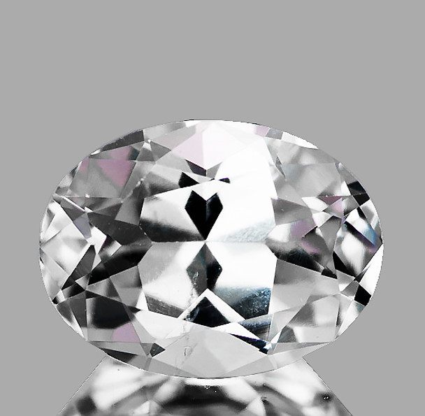 7x5.5 mm Oval {1.20ct} Fire Luster Natural SriLanka Unheated Colorless Sapphire [Flawless-VVS]-Free Certificate