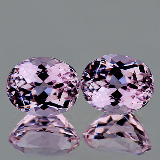 11x9 mm Oval 2pcs Sparkling Luster Natural Sweet Pink Kunzite [Flawless-VVS]