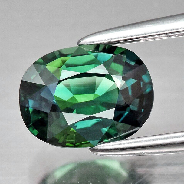 6x5 mm Oval {0.91ct} AAA Luster Natural SriLanka Unheated Green Sapphire [VVS]-Top Grade Free Certificate