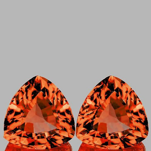 5.50 mm Trillion {1.30cts} AAA Fire Sparkles Natural Intense Orange Sapphire [Flawless-VVS]