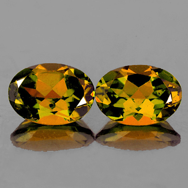 7x5 mm Oval 2 pcs Sparkling Luster Natural Yellow Orange Tourmaline [Flawless-VVS]