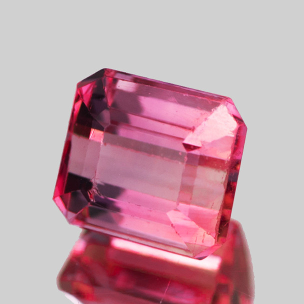5.00 mm Octagon 0.88ct Sparkling Natural Intense Pink Tourmaline [Flawless-VVS]