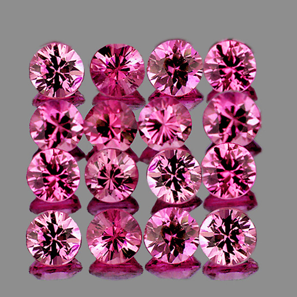 2.20 mm Round 16pcs Top Luster Natural Intense Pink Sapphire [Flawless-VVS] {Top Grade}