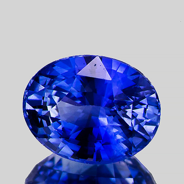 7.5x6 mm Oval {1.60ct} AAA Luster Natural SriLanka Top Royal Blue Sapphire [Flawless-VVS]-Free Certificate