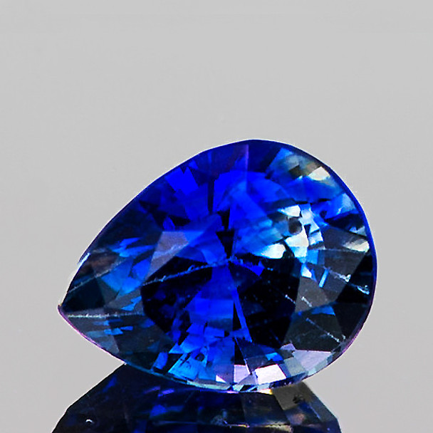 8x5 mm Pear {1.12ct} Top Luster Natural Brilliant Top Intense Blue Sapphire [Flawless-VVS]-Free Certificate