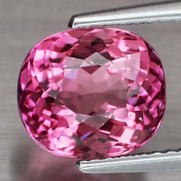 6x5 mm Oval 0.90ct Sparkling Natural Intense Pink Tourmaline [Flawless-VVS]