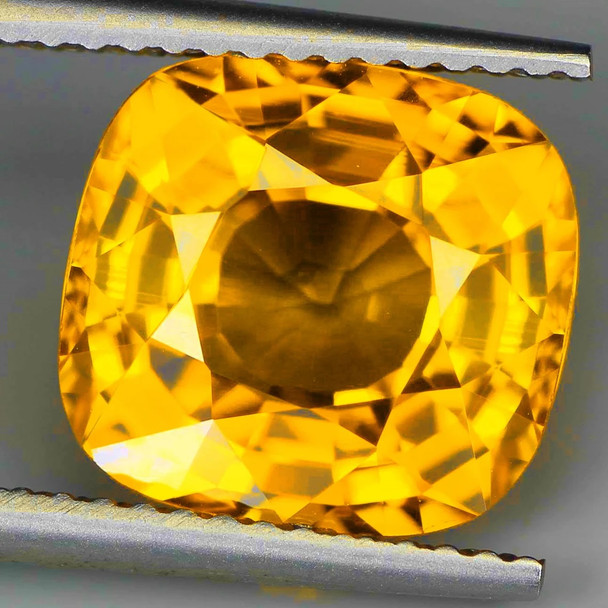 5.00 mm Cushion {0.73ct} Top Luster Natural Intense Yellow Sapphire [Flawless-VVS]