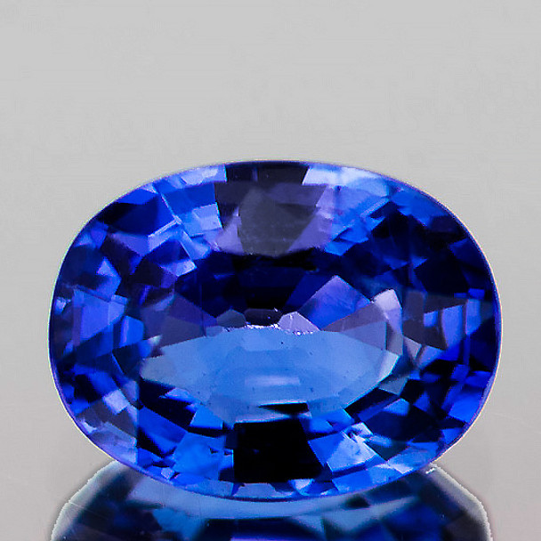 7.5x5.5 mm Oval 1.49ct AAA Luster Natural SriLanka Intense Blue Sapphire [Flawless-VVS]-AAA Grade Free Certificate